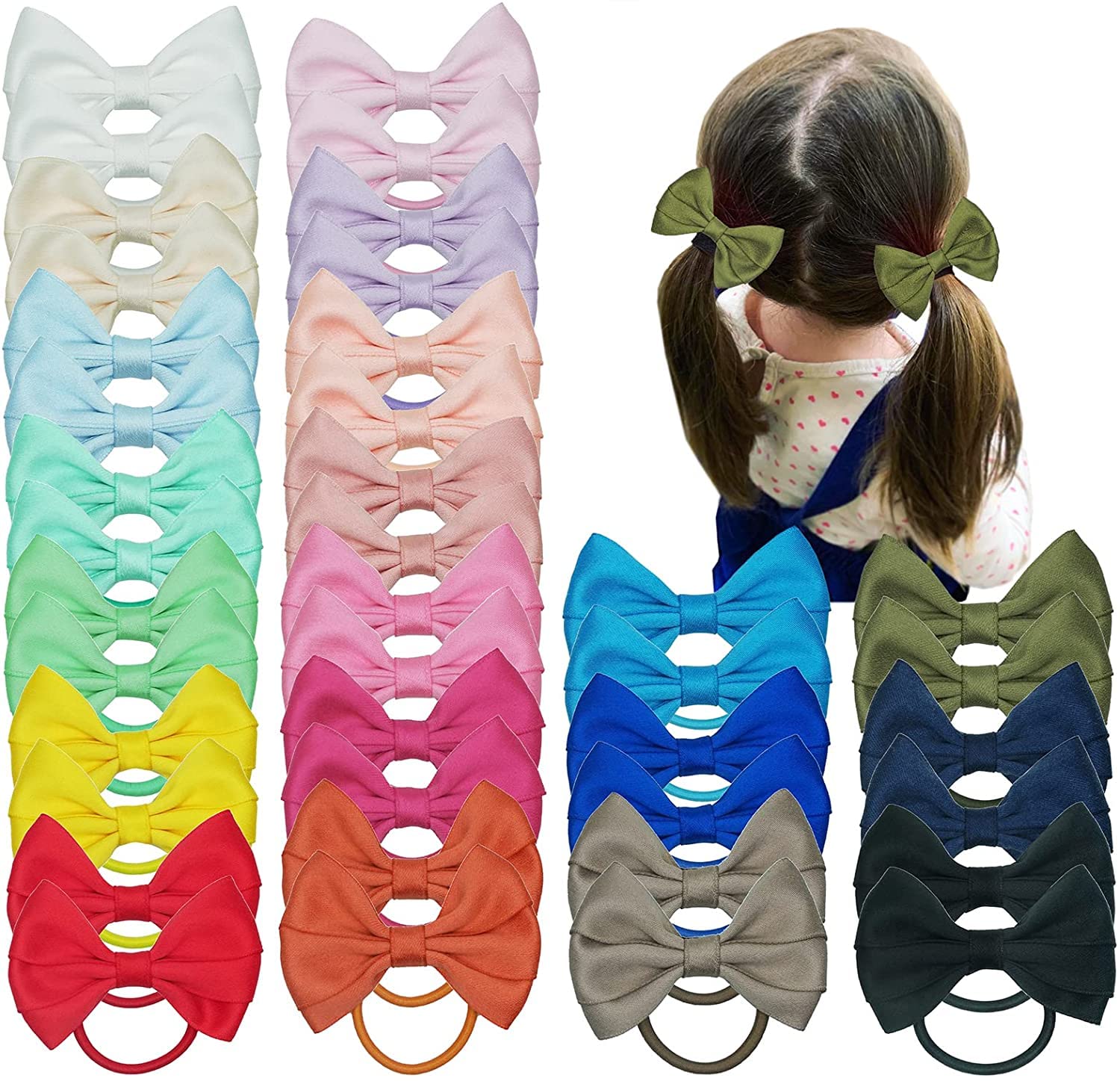 Ayesha 40pcs hair bows collection with 3-inch bows for versatile everyday wear.