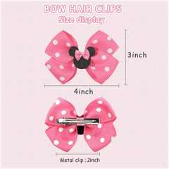 Ayesha mouse ears bow clip with alligator clip detail shows secure hold.