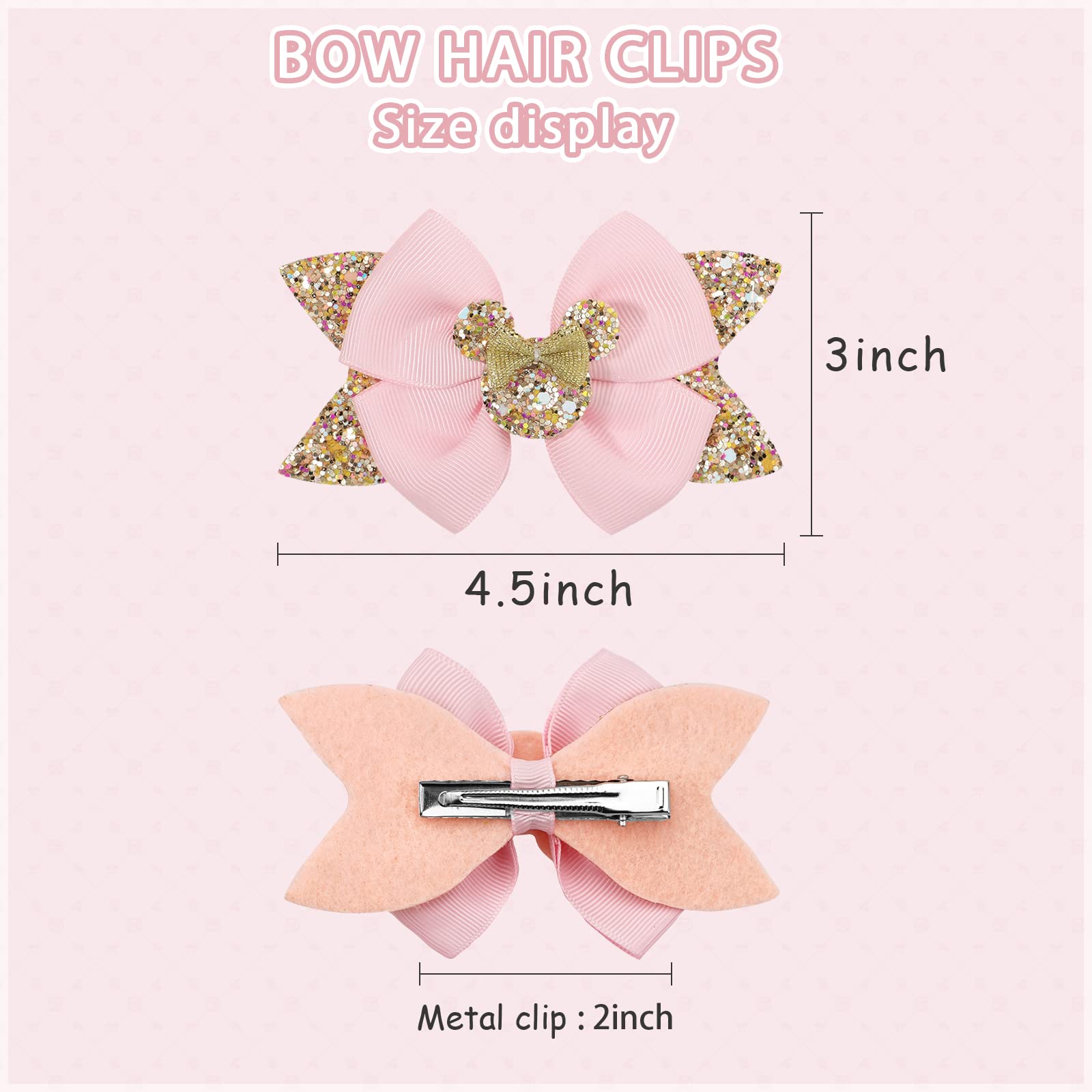 Ayesha polka-dot glitter bows add sparkle to any dress-up moment.