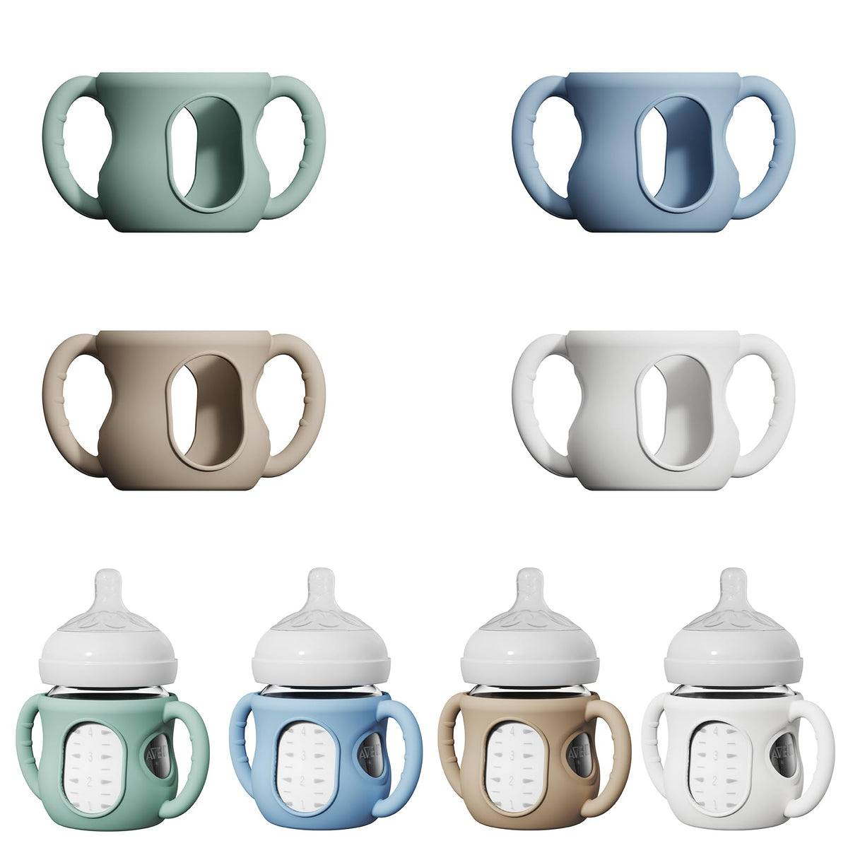 AYHIT 4 pack silicone sleeves for Avent Natural 4oz bottles grip and protection