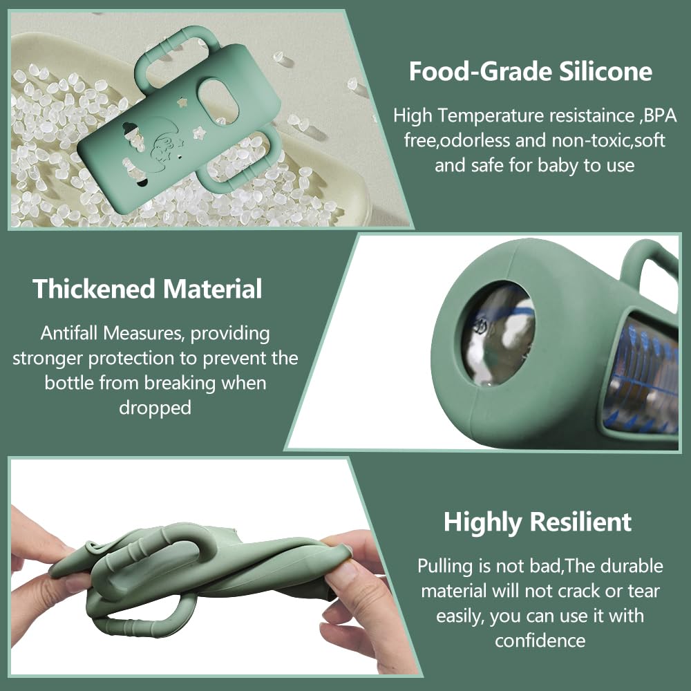 AYHIT dishwasher-safe silicone sleeve for easy cleaning of Dr. Brown's bottles.