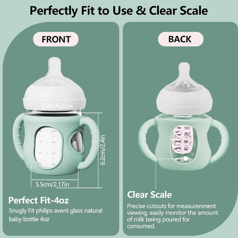 AYHIT dishwasher safe silicone sleeve keeps bottle clean and accessible for quick meals
