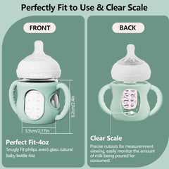 AYHIT dishwasher safe silicone sleeve keeps bottle clean and accessible for quick meals