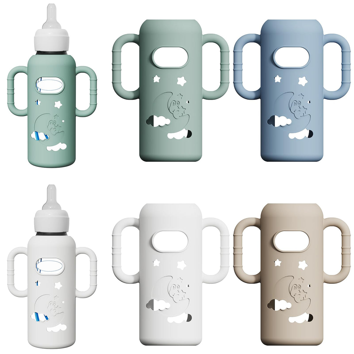 AYHIT silicone sleeve for Dr. Brown's 8oz bottle cover improves grip and drop protection.