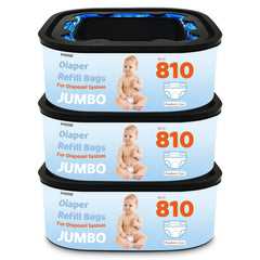 AYKEME Jumbo Square Refill fits Diaper Genie Compact for high-capacity disposal.