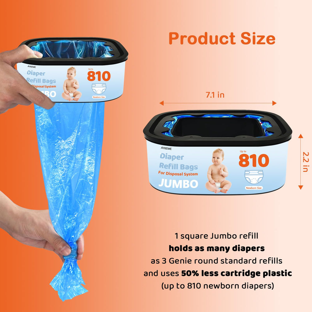 AYKEME 3-pack Jumbo Square refills provide long-lasting convenience for busy nurseries.