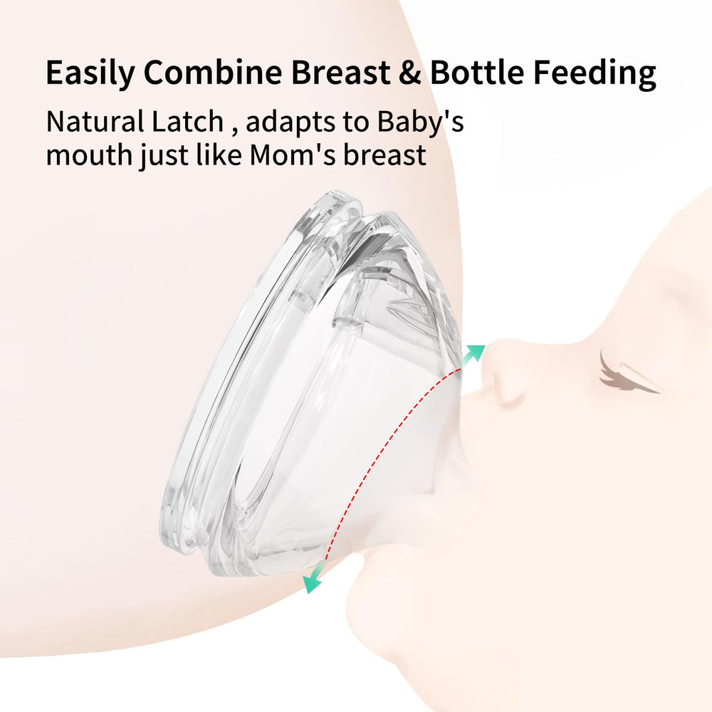 Aynmer medium-flow nipple supports natural latch and smoother bottle feeding.