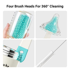 Aynmer silicone bottle brush head with flexible bristles for safe cleaning