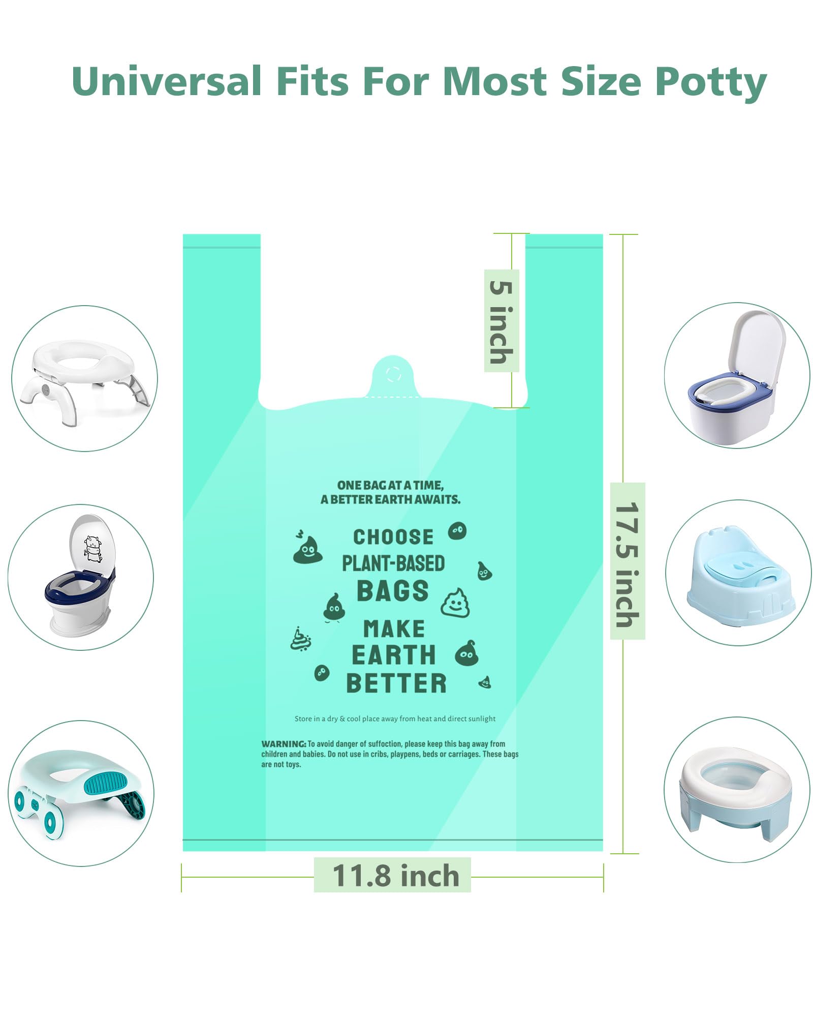 AYOTEE potty liners lid-and-bowl setup shows quick, tidy barrier.