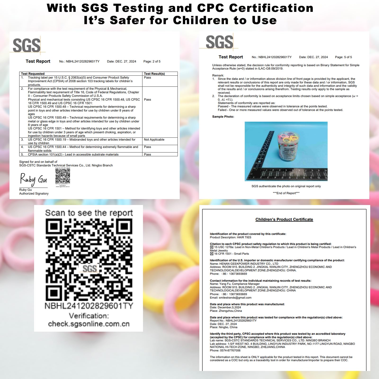 Azanirso 100-pcs rainbow hair ties in a clear jar for organized styling