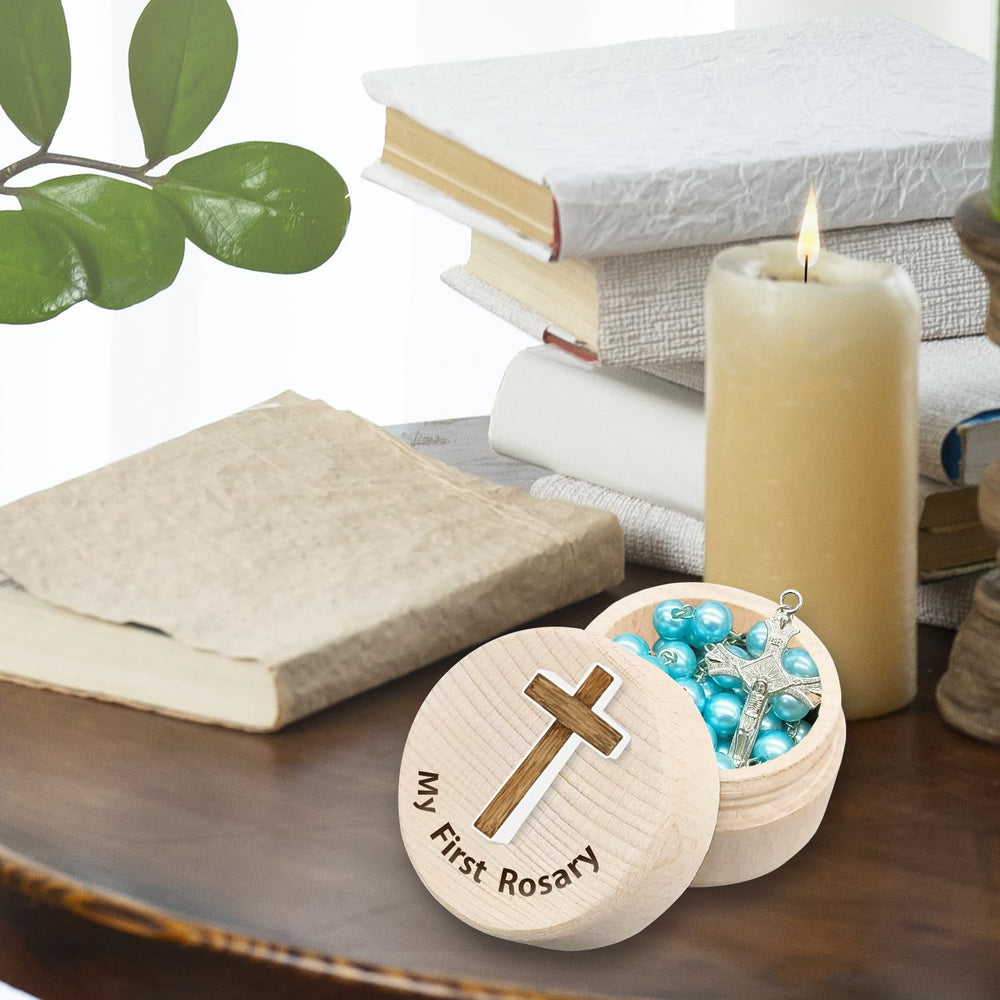 Azbuk baby shower gift idea featuring portable rosary