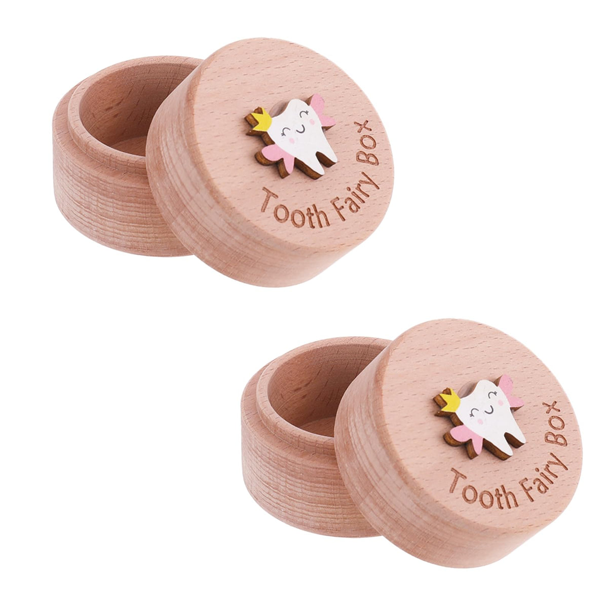 Azefnuhk Tooth Fairy Box with 3D tooth design enhances keepsake memories for first tooth.