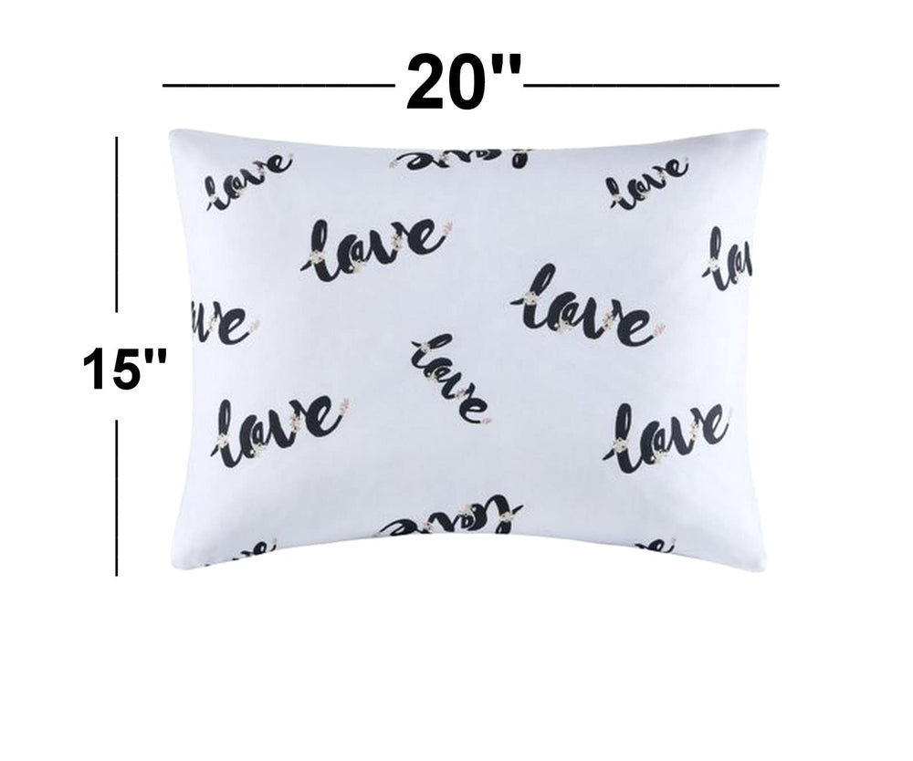 Azi 2 Love Print toddler travel pillow cover close-up stitching highlights durable zipper and fabric
