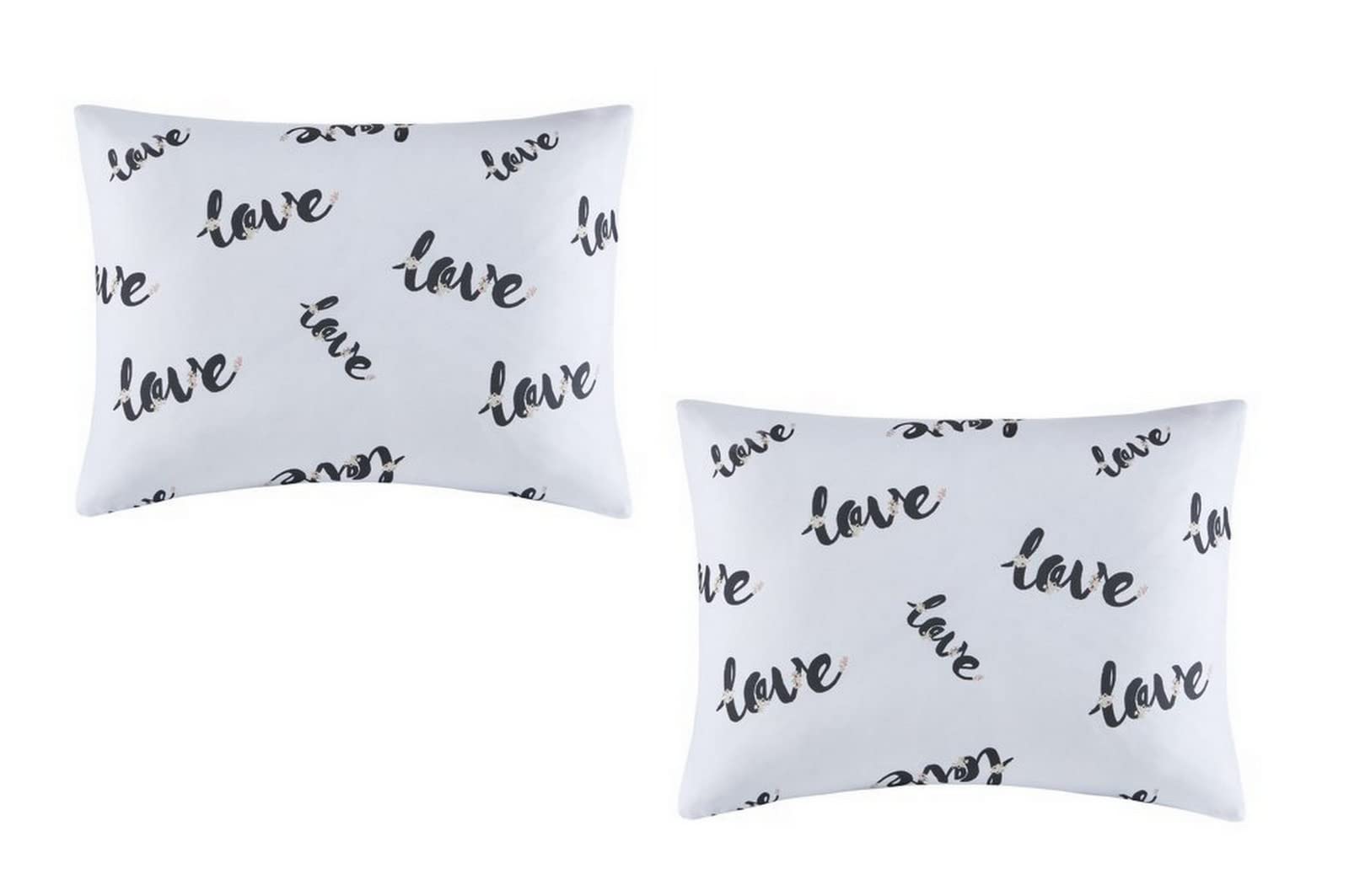 Azi 2 Love Print toddler travel pillow cover packaging shows two white covers for travel flexibility