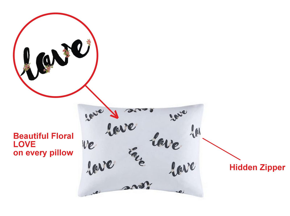 Azi 2 Love Print toddler travel pillow cover side zipper for easy on-off