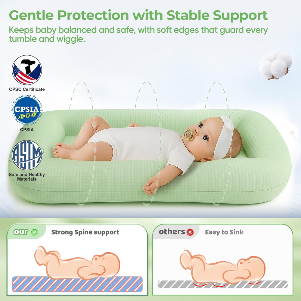 azopesy baby lounger breathable waffle fabric delivers year round temperature regulation
