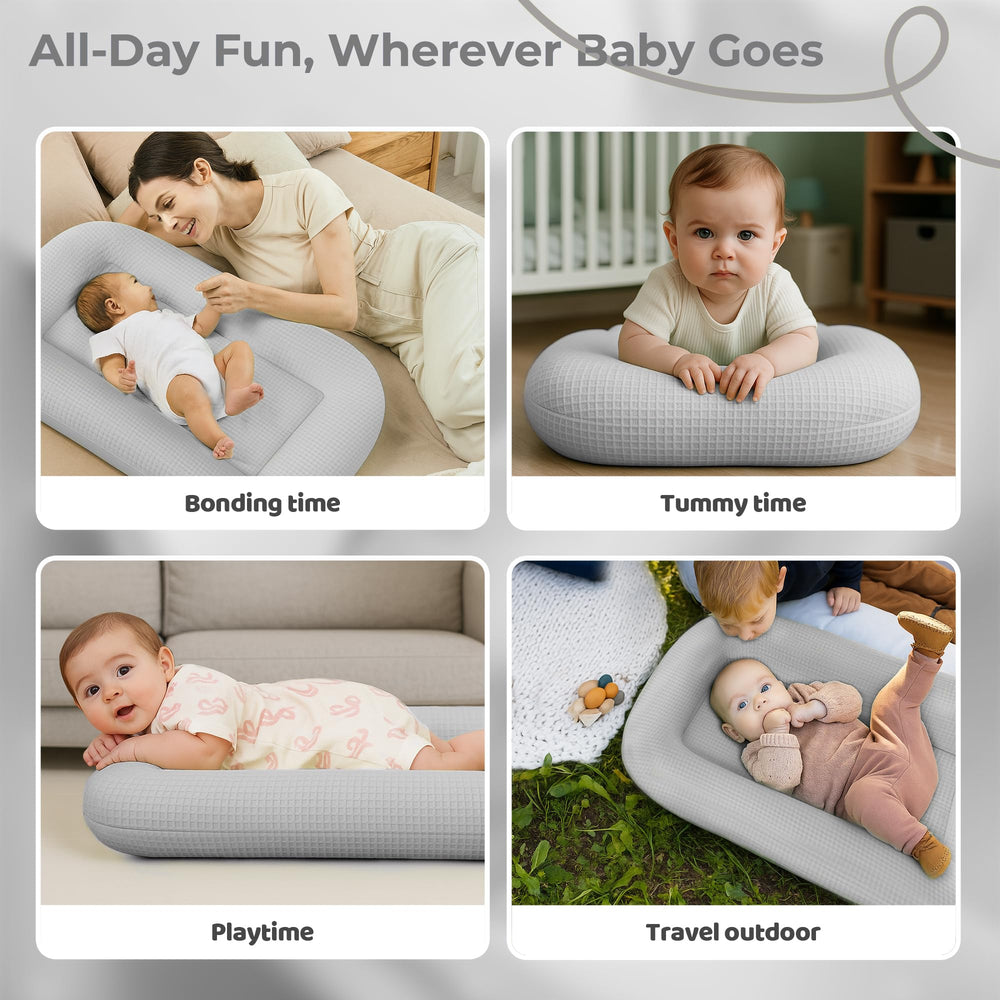 azopesy baby lounger machine-washable cover ensures quick cleanup after messes.