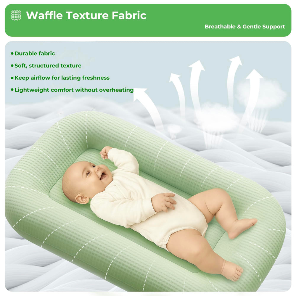 azopesy baby lounger wraparound bumper shows secure, plush support for tummy time