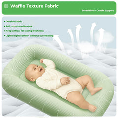 azopesy baby lounger wraparound bumper shows secure, plush support for tummy time