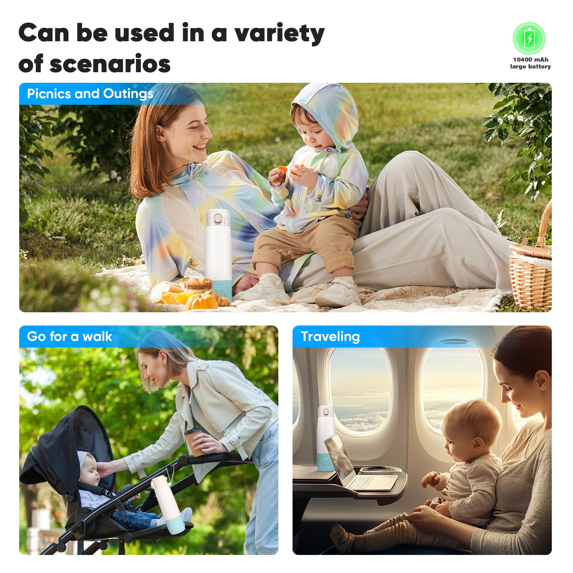 Azopesy compact design fits stroller or purse for on-the-go feeding.