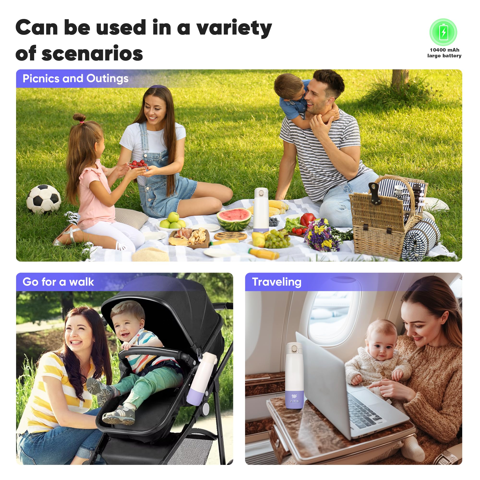 azopesy portable bottle warmer 316 stainless steel BPA-free for safe baby meals