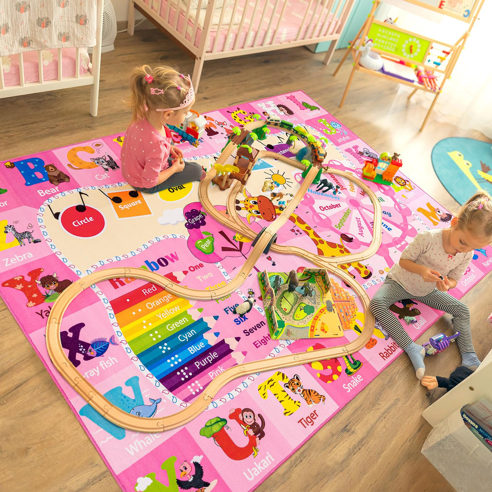 B BENRON kids rug durable wear resistant surface for high-traffic playrooms and classrooms.