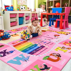 B BENRON kids rug non-slip backing with TPR stays put during active play.