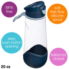 b.box 20 oz sport spout bottle leak-proof lid prevents mess during daily transport.