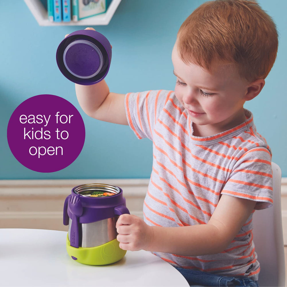 b.box Lilac Pop insulated jar is dishwasher-safe on the top rack for quick cleaning