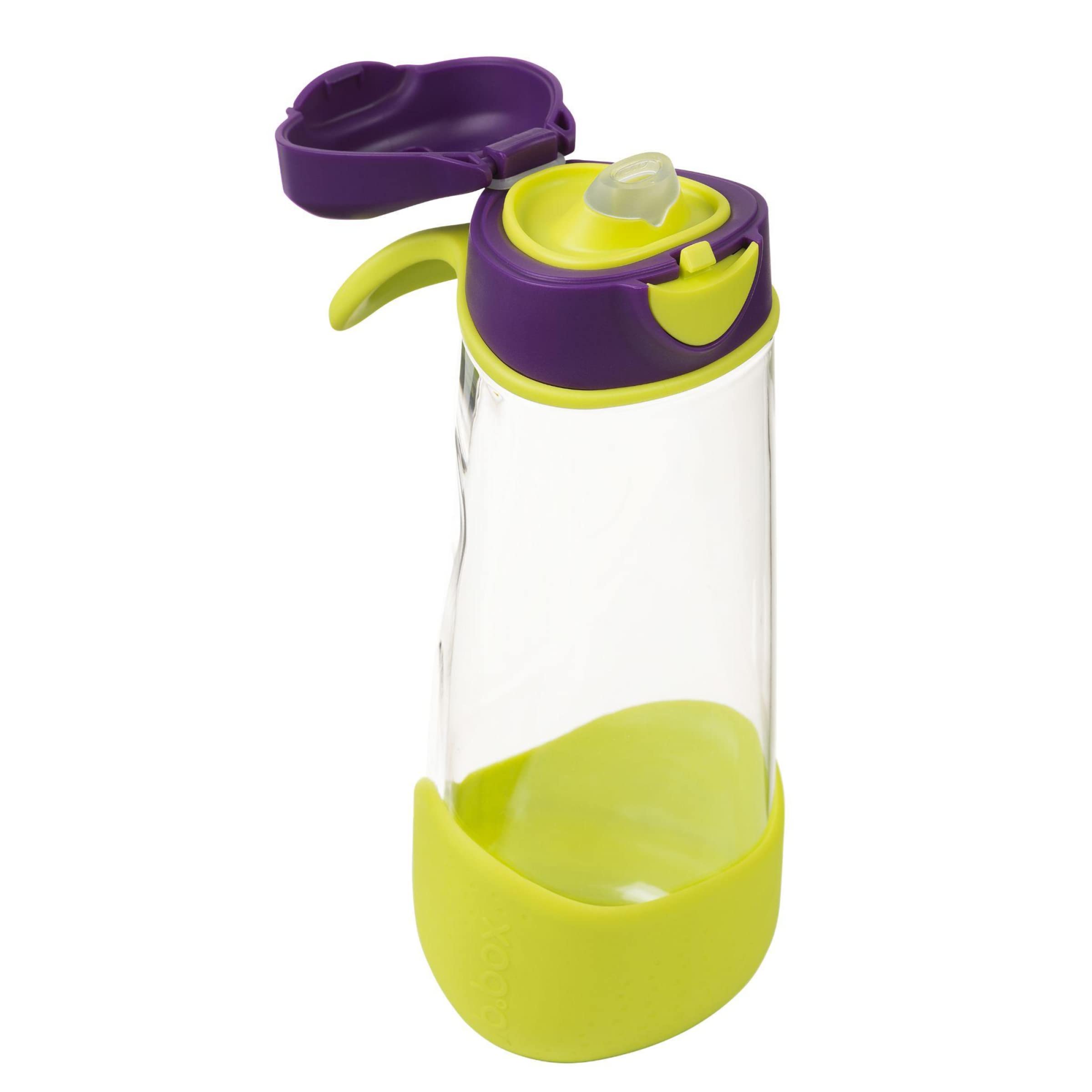 b.box 20oz Sport Spout bottle with triangle grip for easy kid-friendly handling.