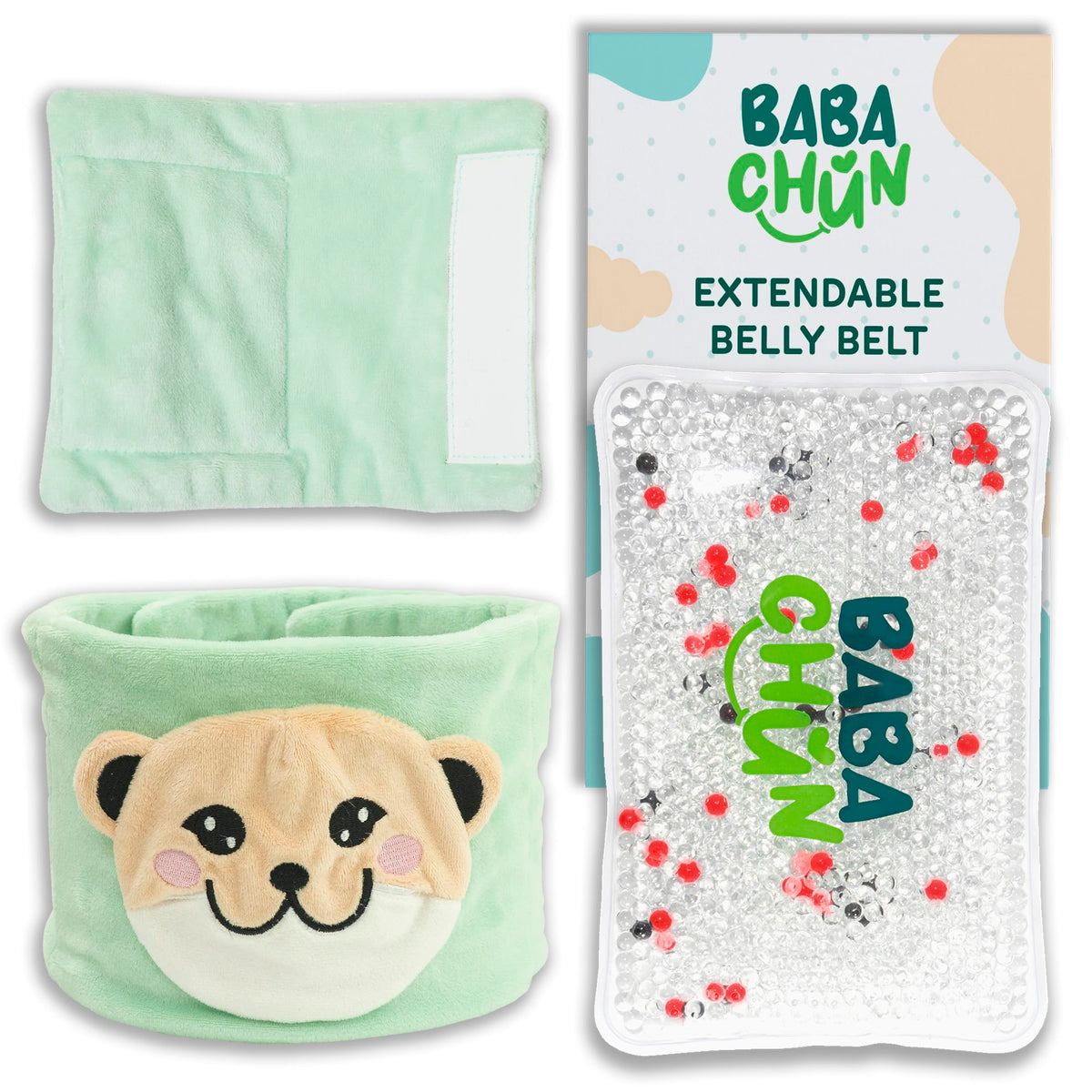 BabaChun extendable belly belt on infant offering tummy comfort and pressure