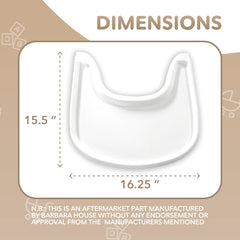 Babarta high chair tray grooved surface keeps utensils in place during meals