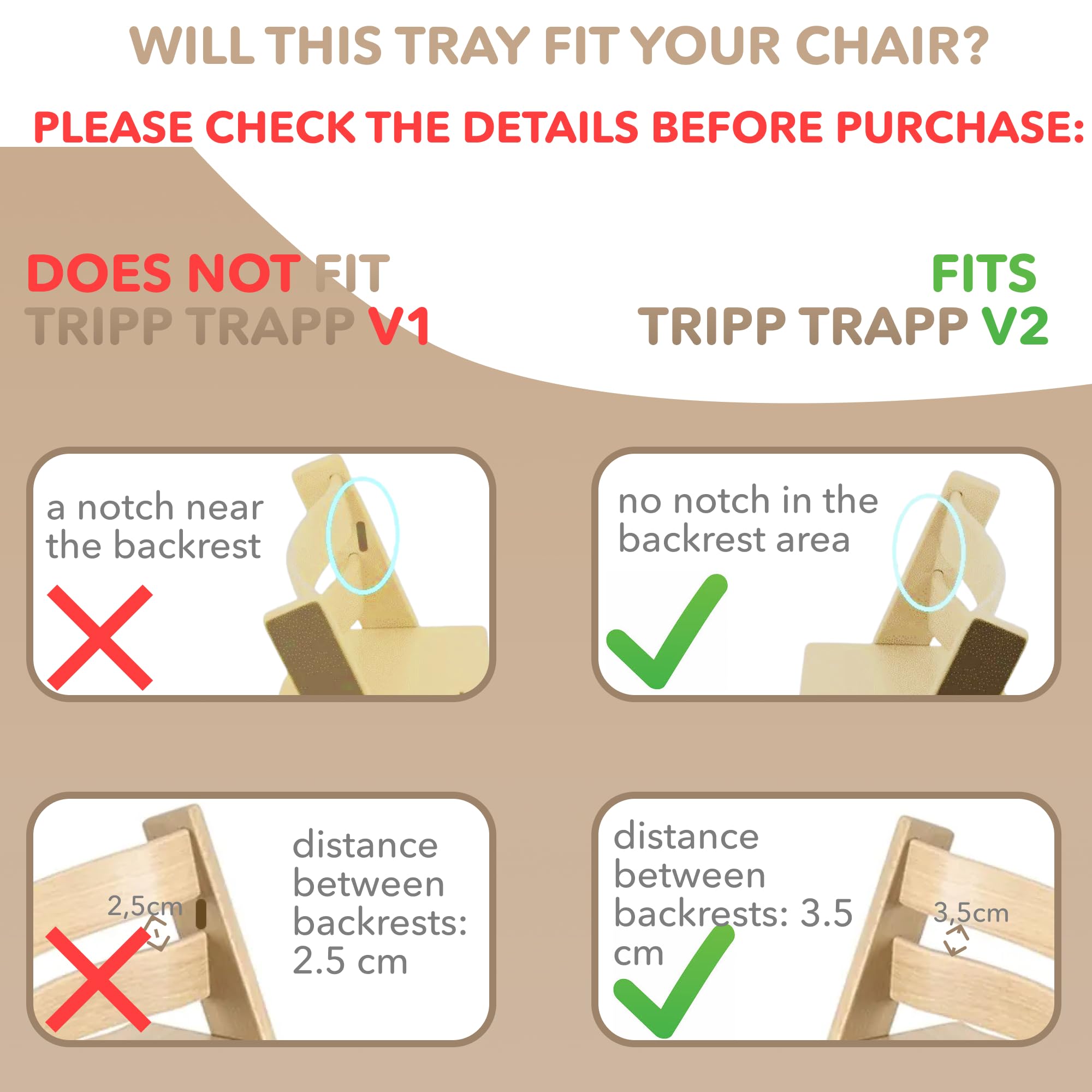 Babarta high chair tray for Stokke Tripp Trapp, side profile showing ergonomic curvature