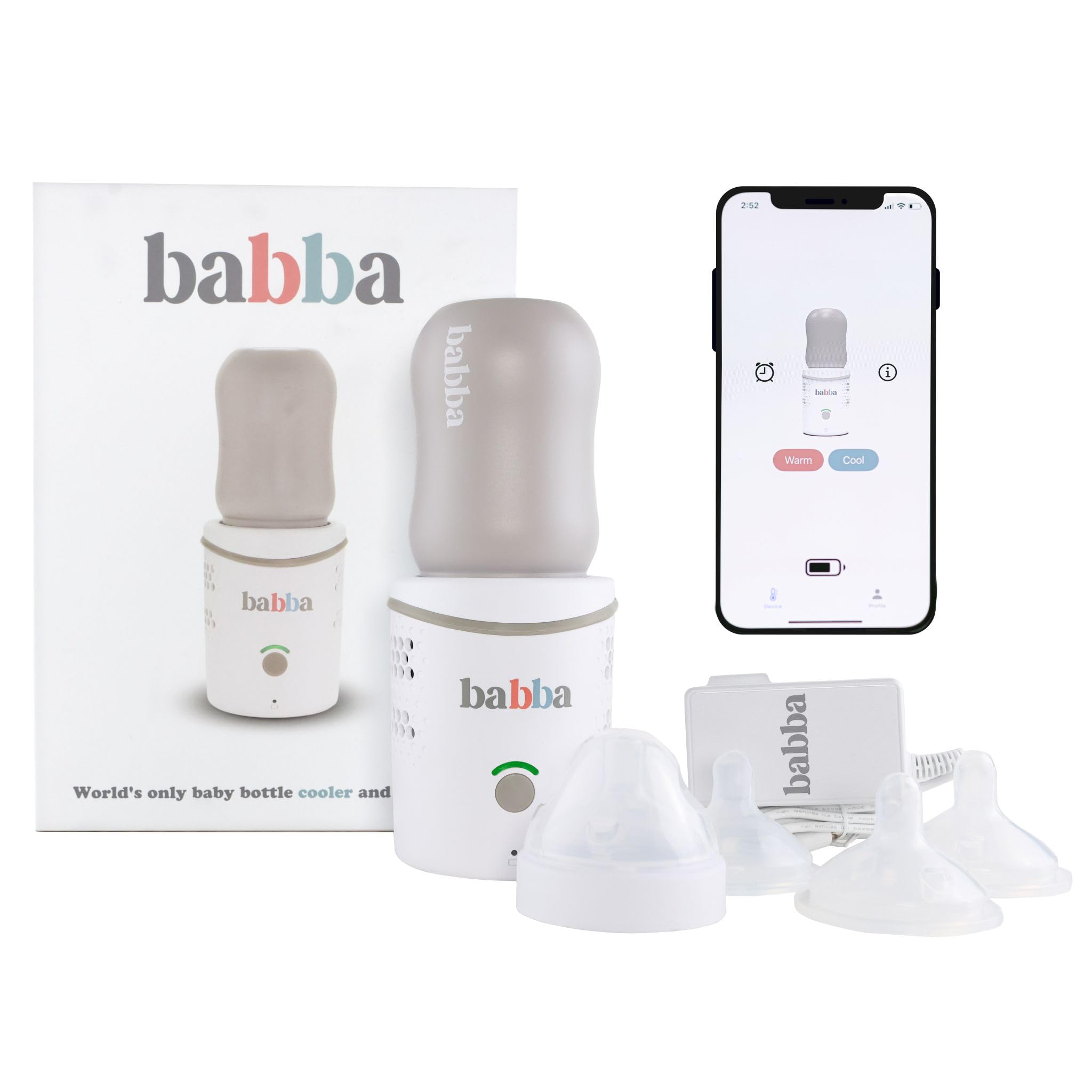 Babba Care bottle cooler base for on-the-go cooling convenience.