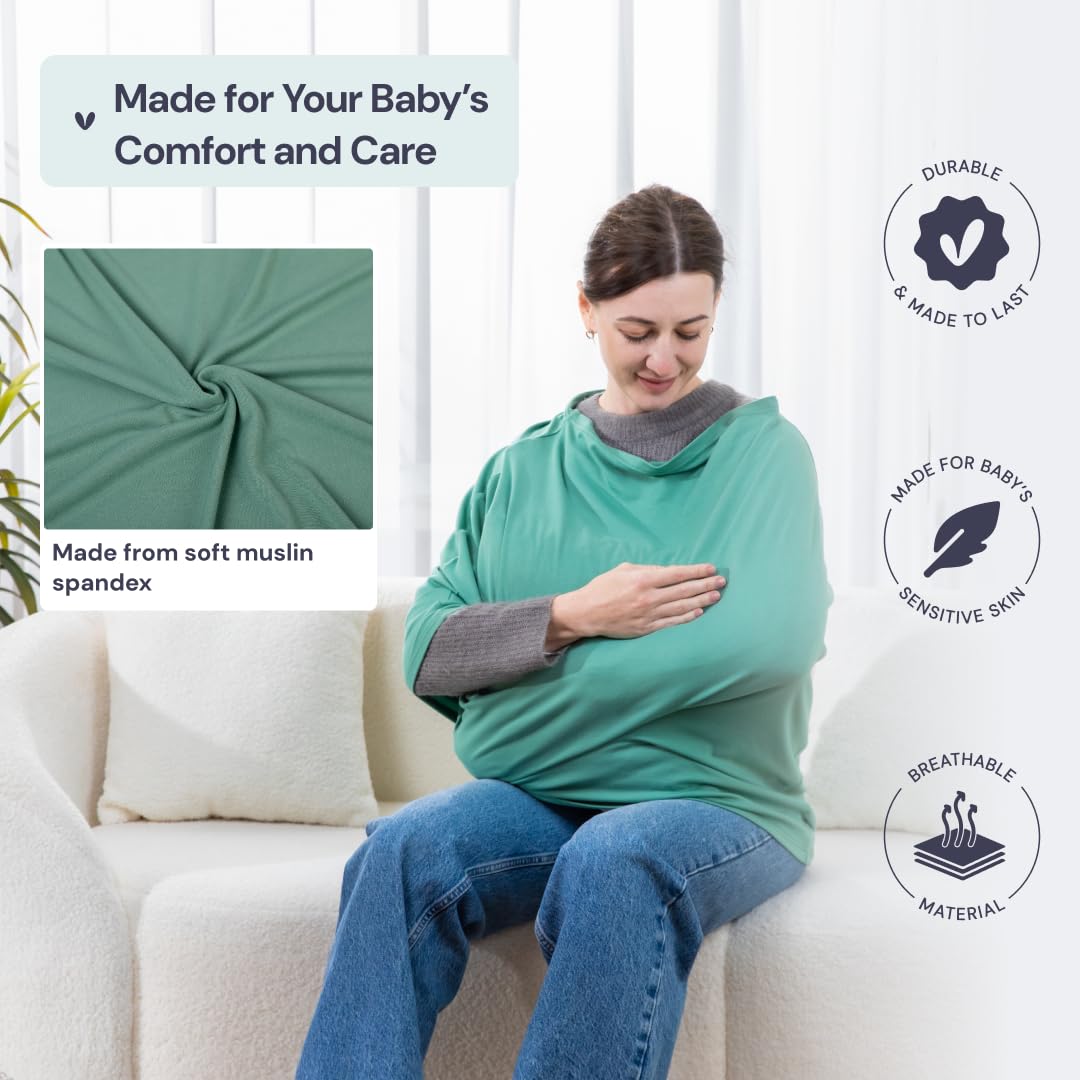 BabbleRoo Nursing Cover high-chair protection delivers privacy during meals away from home