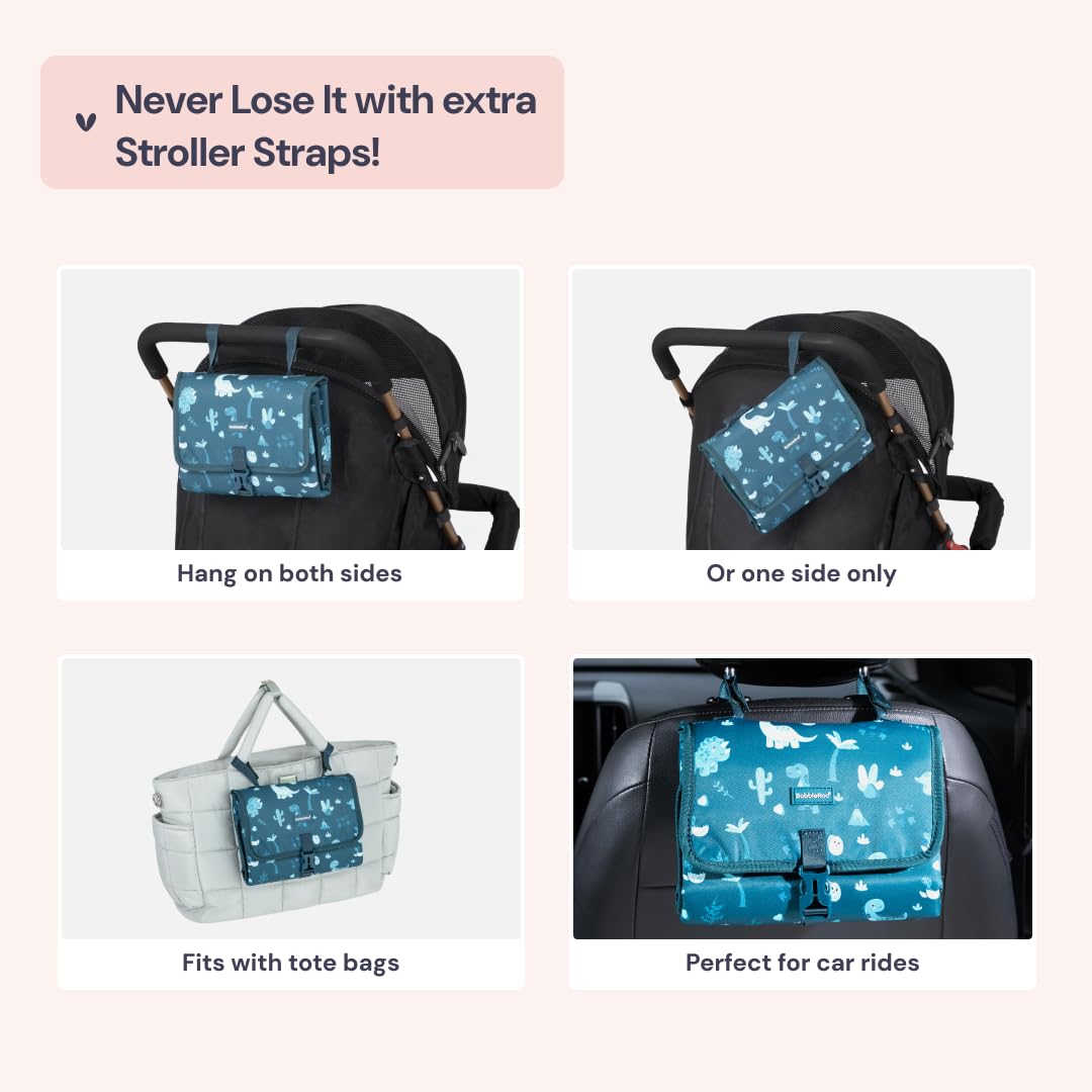 BabbleRoo head-support feature helps keep baby comfortable during changes.