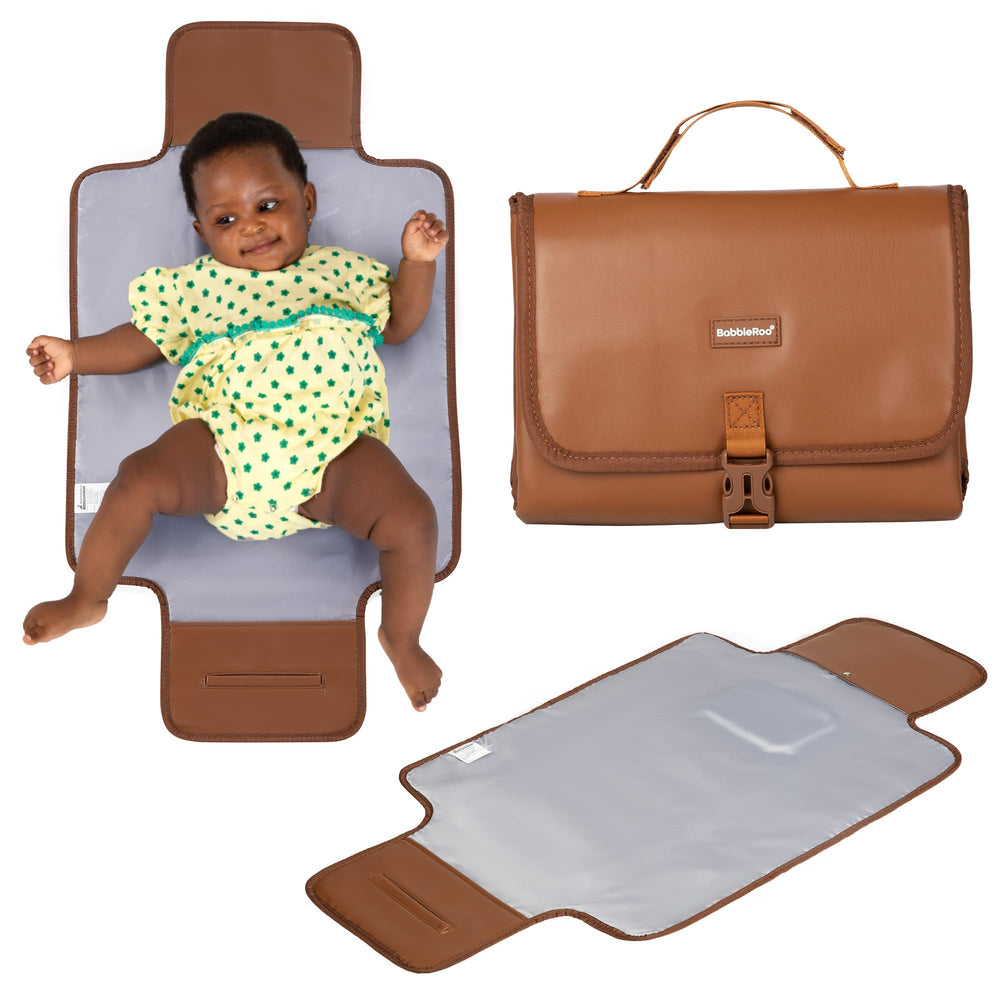 BabbleRoo changing pad open flat showing compact size for easy diaper changes