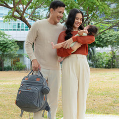 BabbleRoo diaper bag backpack with foldable changing pad for quick changes