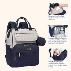 BabbleRoo diaper bag backpack changing pad folded ready for quick diaper changes.