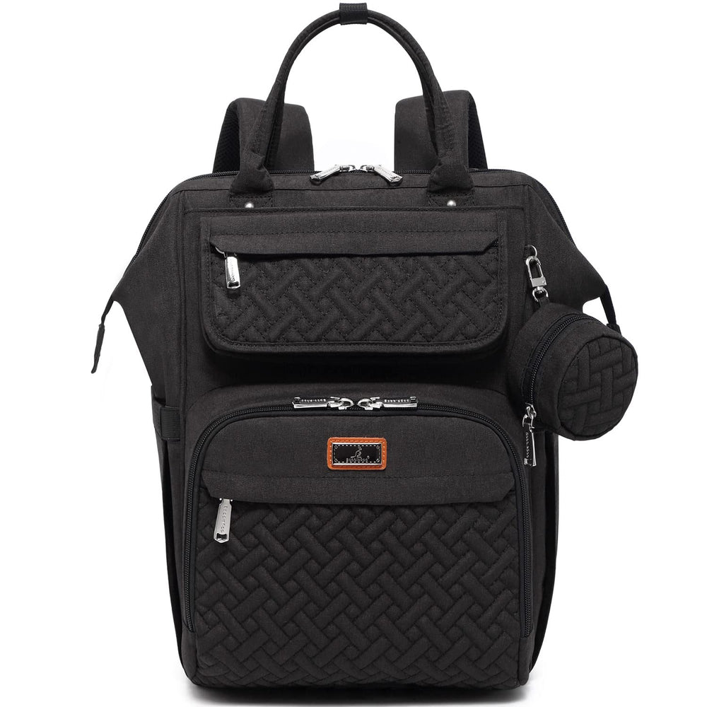 BabbleRoo diaper bag backpack front view showcases spacious 26L capacity for on-the-go essentials.