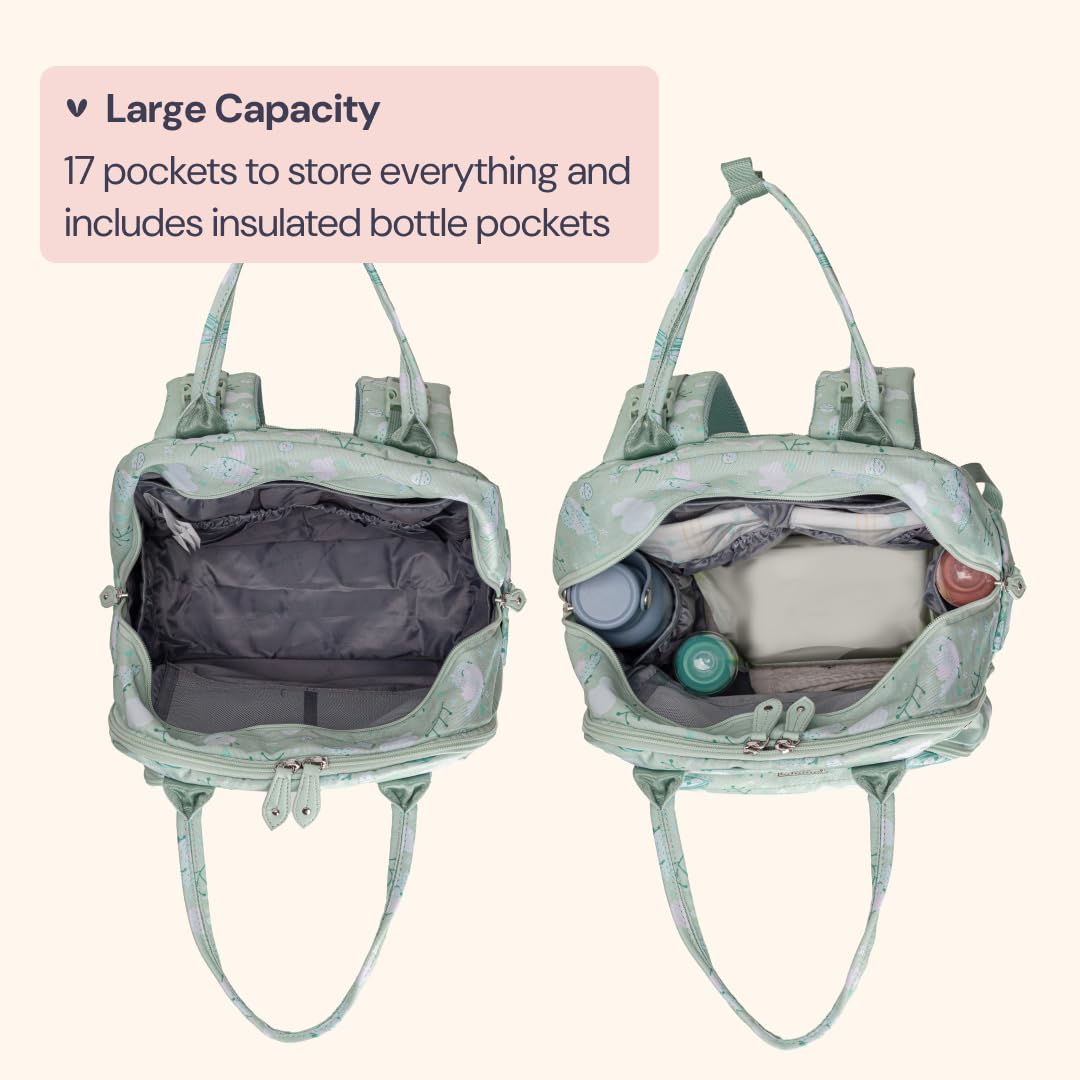 BabbleRoo Diaper Bag Backpack changing pad focuses on quick diaper changes while traveling