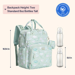 BabbleRoo Diaper Bag Backpack open main compartments for organized storage on busy days