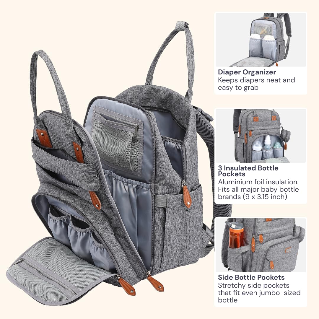 BabbleRoo diaper bag detachable pacifier case for easy access