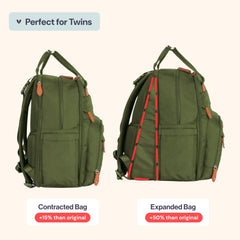 BabbleRoo Diaper Bag Backpack pacifier holder keeps pacifiers handy.