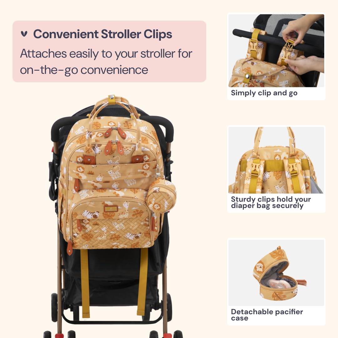 BabbleRoo diaper bag backpack padded back panel boosts comfort
