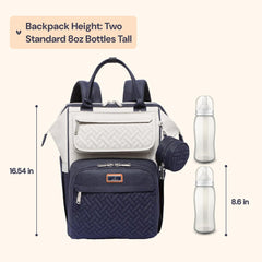 BabbleRoo diaper bag backpack back view highlights comfortable ergonomic straps for everyday wear.