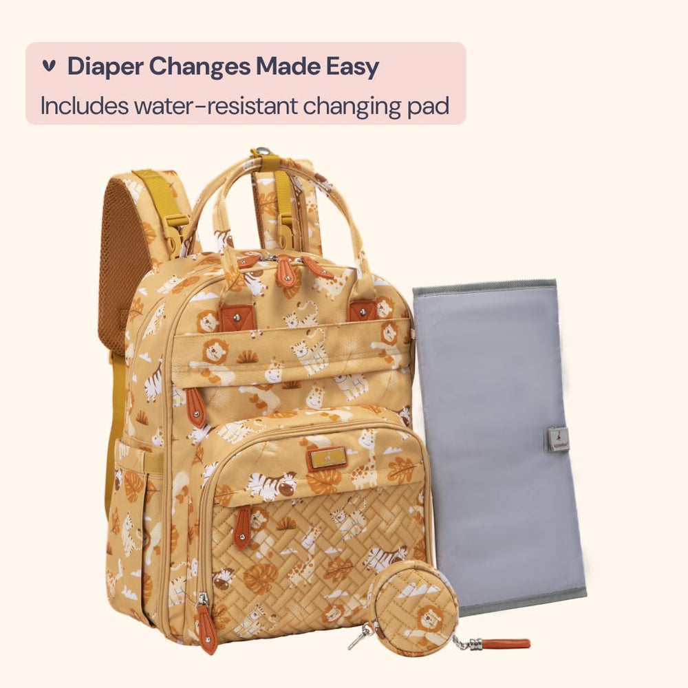BabbleRoo diaper bag backpack ergonomic top-handle for versatile carry