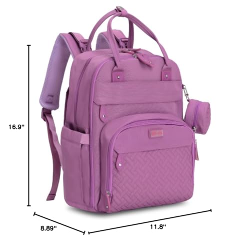 BabbleRoo diaper bag backpack unisex purple design suits parents on the go.
