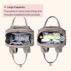 BabbleRoo diaper bag close-up of water resistant fabric for daily outings