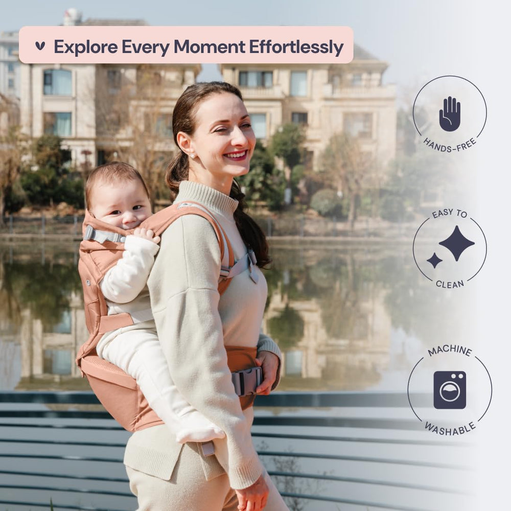 BabbleRoo Grow Carrier adjustable shoulder straps ensure a snug fit